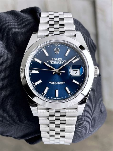 rolex datejust oyster perpetual blue face|Rolex Datejust 41mm blue face.